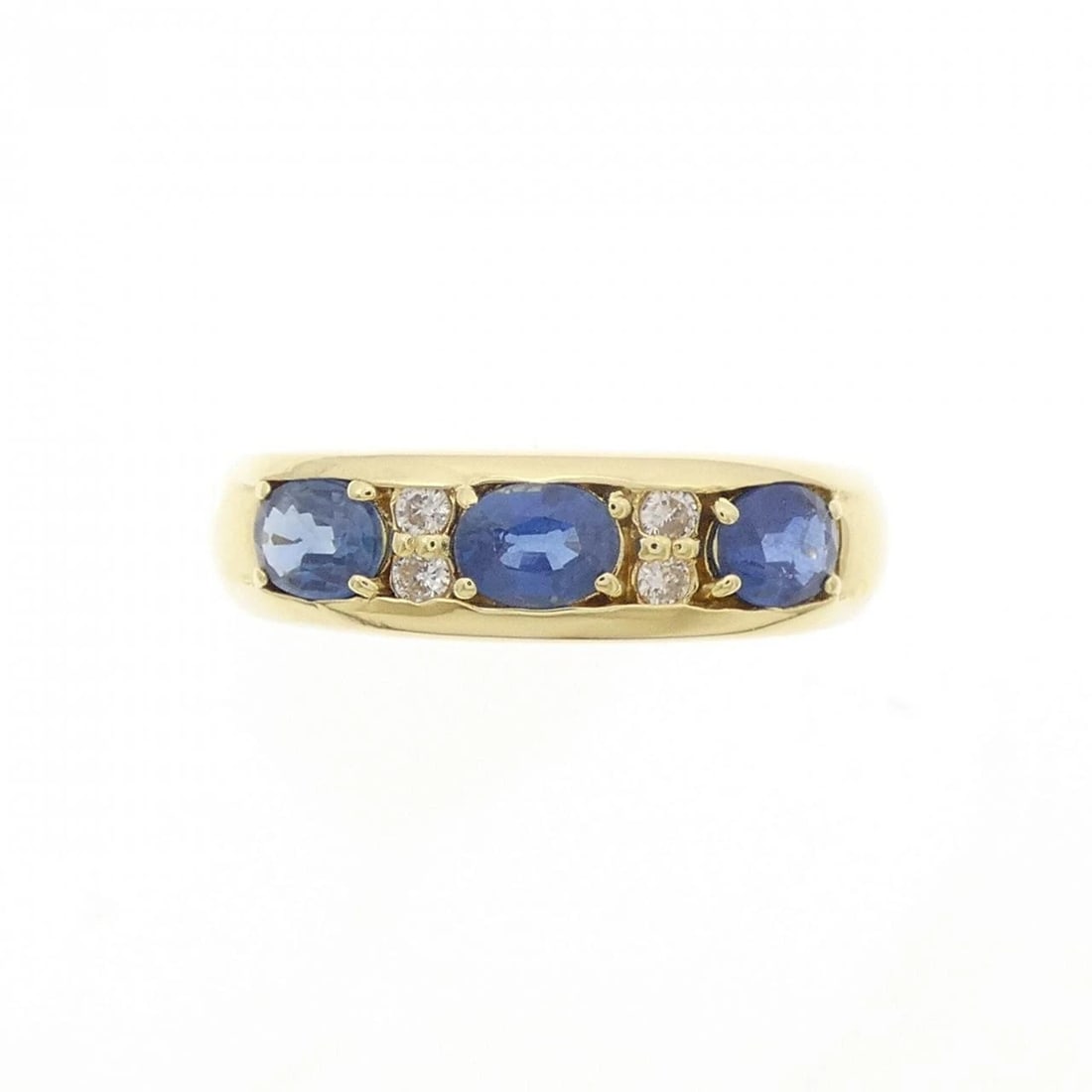 K18YG SAPPHIRE RING: K18YG Sapphire Ring Brand: Unbranded Type/Style: Sapphire Ring Material: 18K Yellow Gold, Main Stone/Creation Sapphire Secondary Stone Diamond Color: Yellow Gold Size: US 5.5 Accessories: None