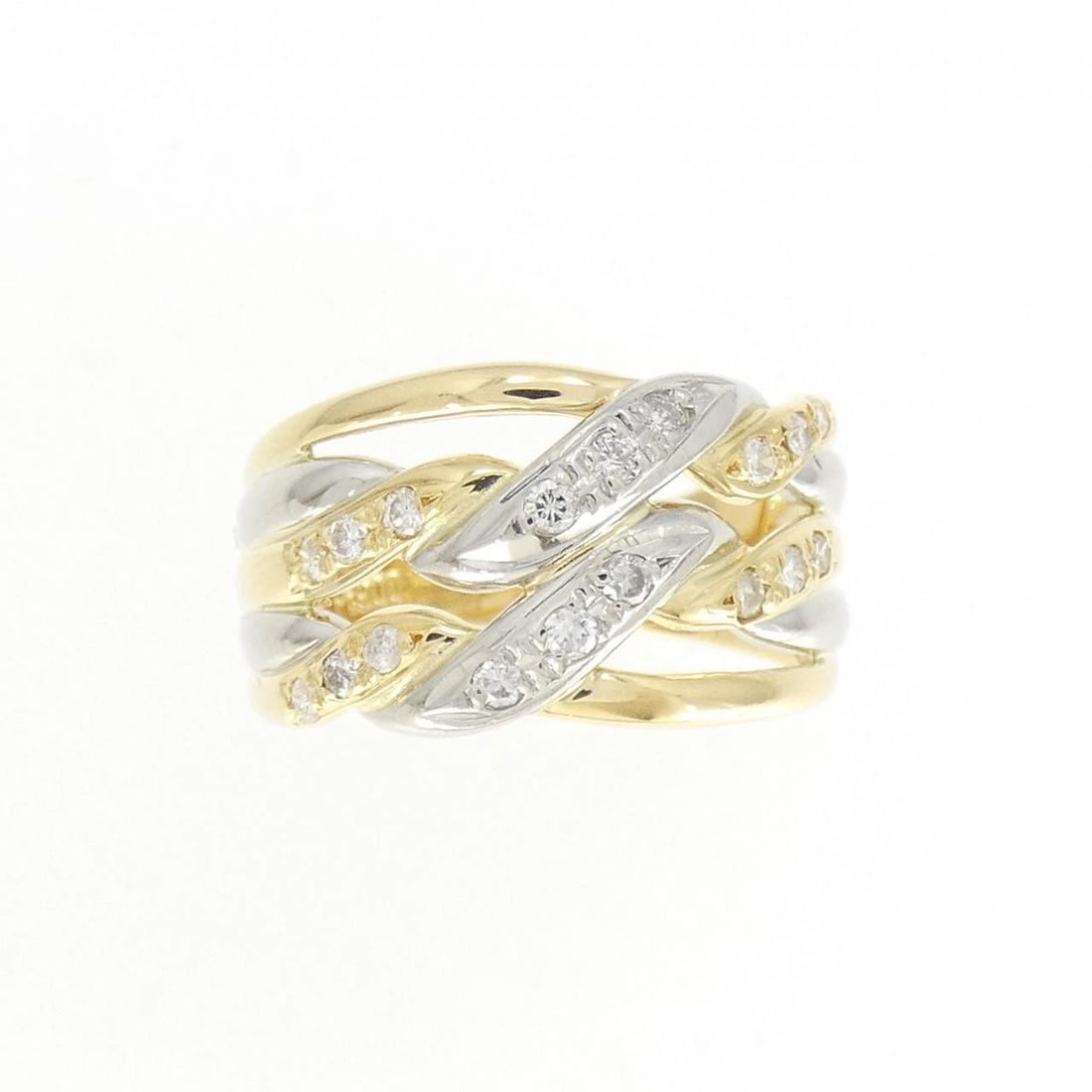 K18YG/PT DIAMOND RING: K18YG/PT Diamond Ring Brand: Unbranded Type/Style: Diamond ring Material: 18K Yellow Gold, Main Stone/Creation Natural Color: Platinum Size: US 5 1/4 Accessories: None Accessories Notice: When