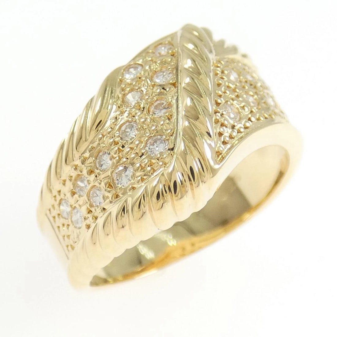 K18YG DIAMOND RING: K18YG Diamond Ring Brand: Unbranded Type/Style: Diamond ring Material: 18K Yellow Gold, Main Stone/Creation Natural Color: Yellow Gold Size: US 5 3/4 Accessories: None Accessories Notice: When