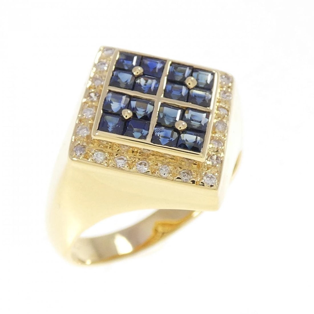 K18YG SAPPHIRE RING: K18YG Sapphire Ring Brand: Unbranded Type/Style: Sapphire Ring Material: 18K Yellow Gold, Main Stone/Creation Sapphire Secondary Stone Diamond Color: Yellow Gold Size: US 8 3/4 Accessories: None