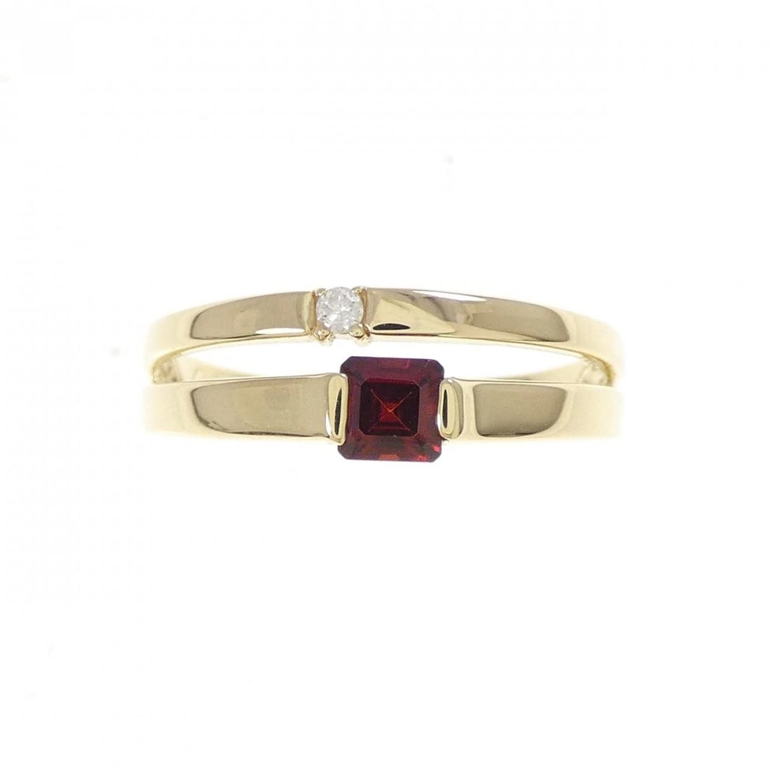 K18YG GARNET RING - 2