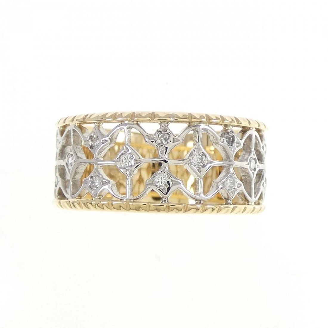 K18YG/PT900 DIAMOND RING - 2
