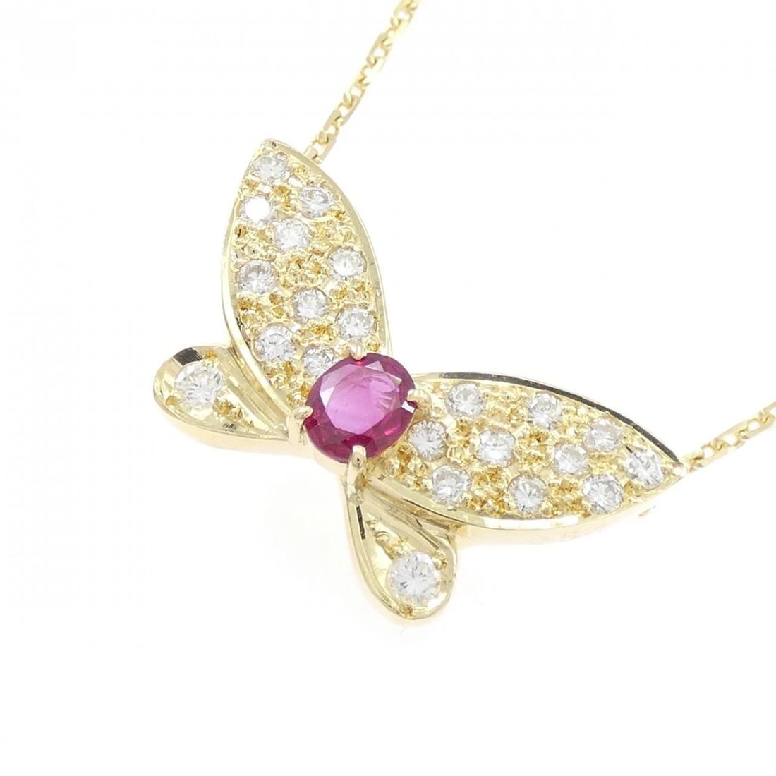K18YG BUTTERFLY RUBY NECKLACE - 3