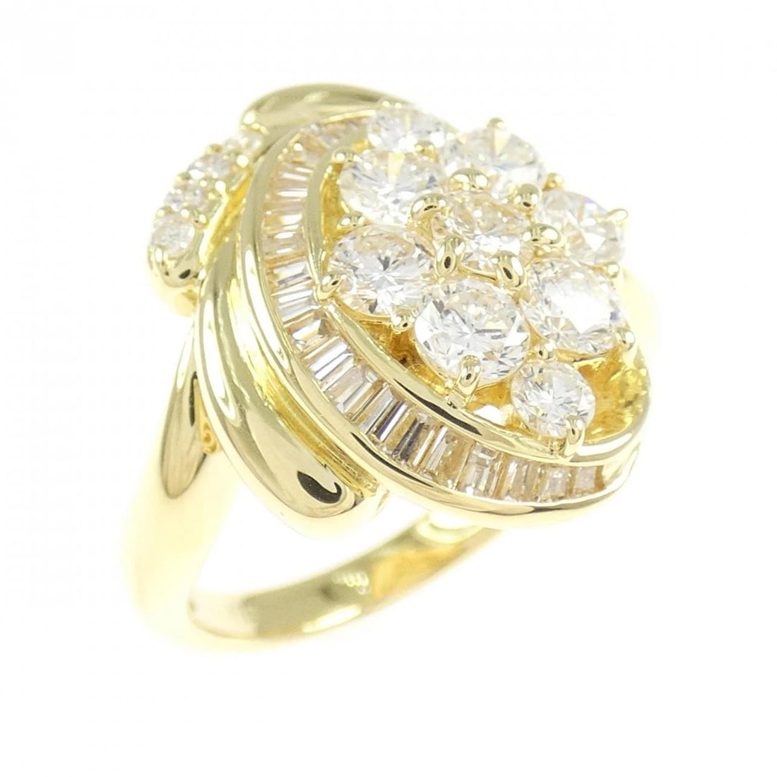 K18YG DIAMOND RING: K18YG Diamond Ring Brand: Unbranded Type/Style: Diamond Ring Material: 18K Yellow Gold, Main Stone/Creation Natural Color: Yellow Gold Size: US 6 1/2 Accessories: None Accessories Notice: