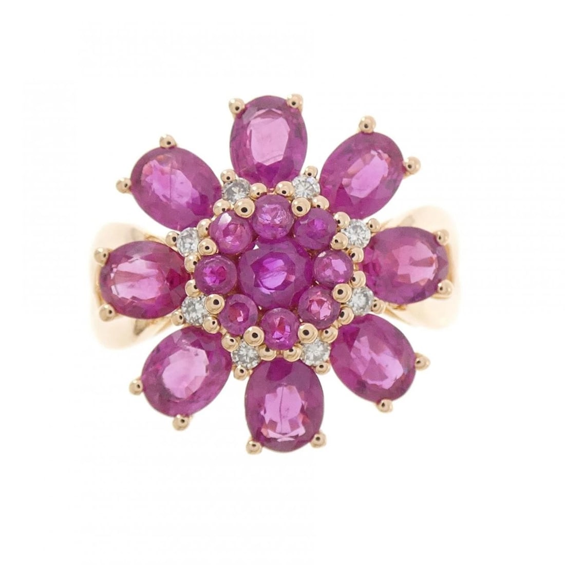 K18PG FLOWER RUBY RING - 2