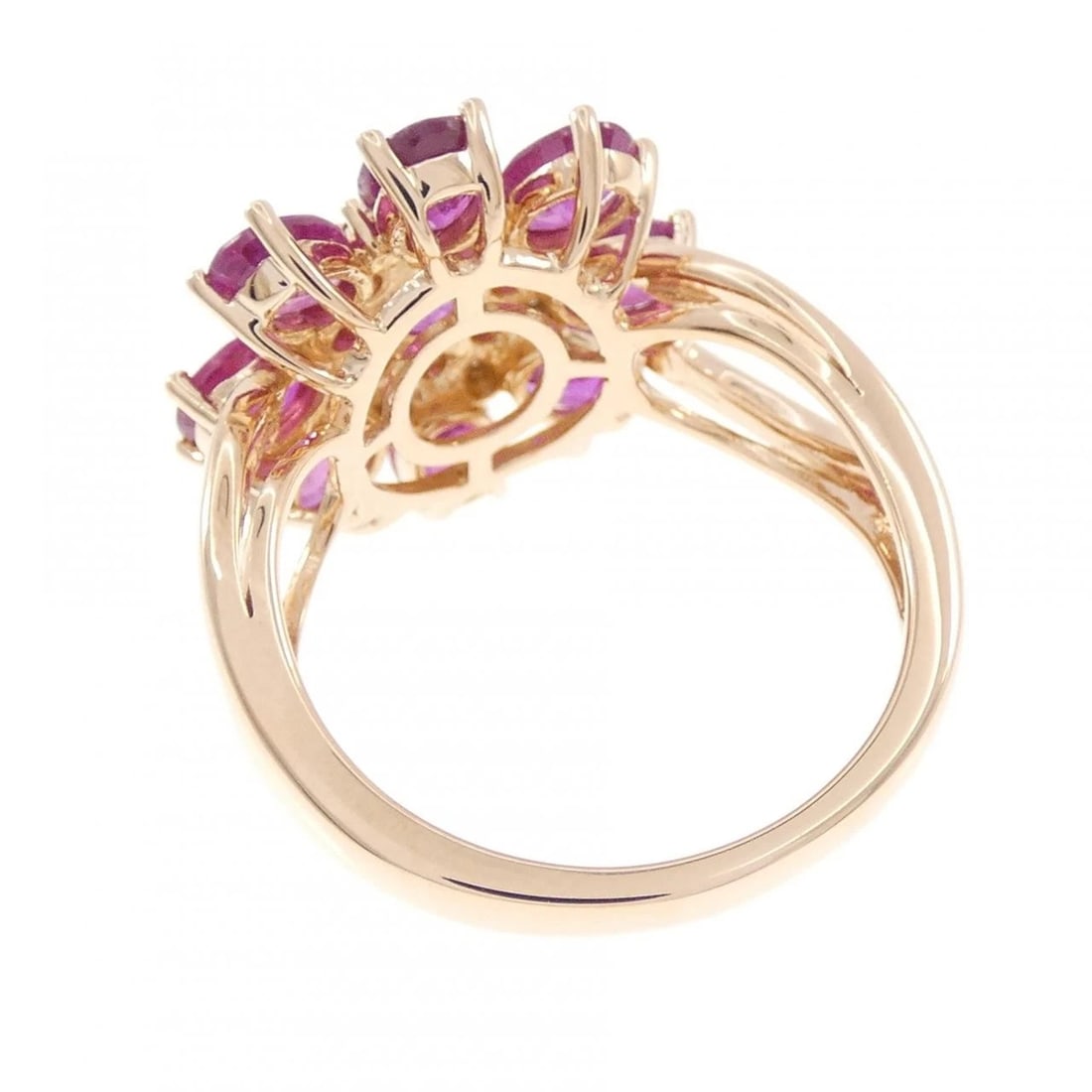 K18PG FLOWER RUBY RING - 3