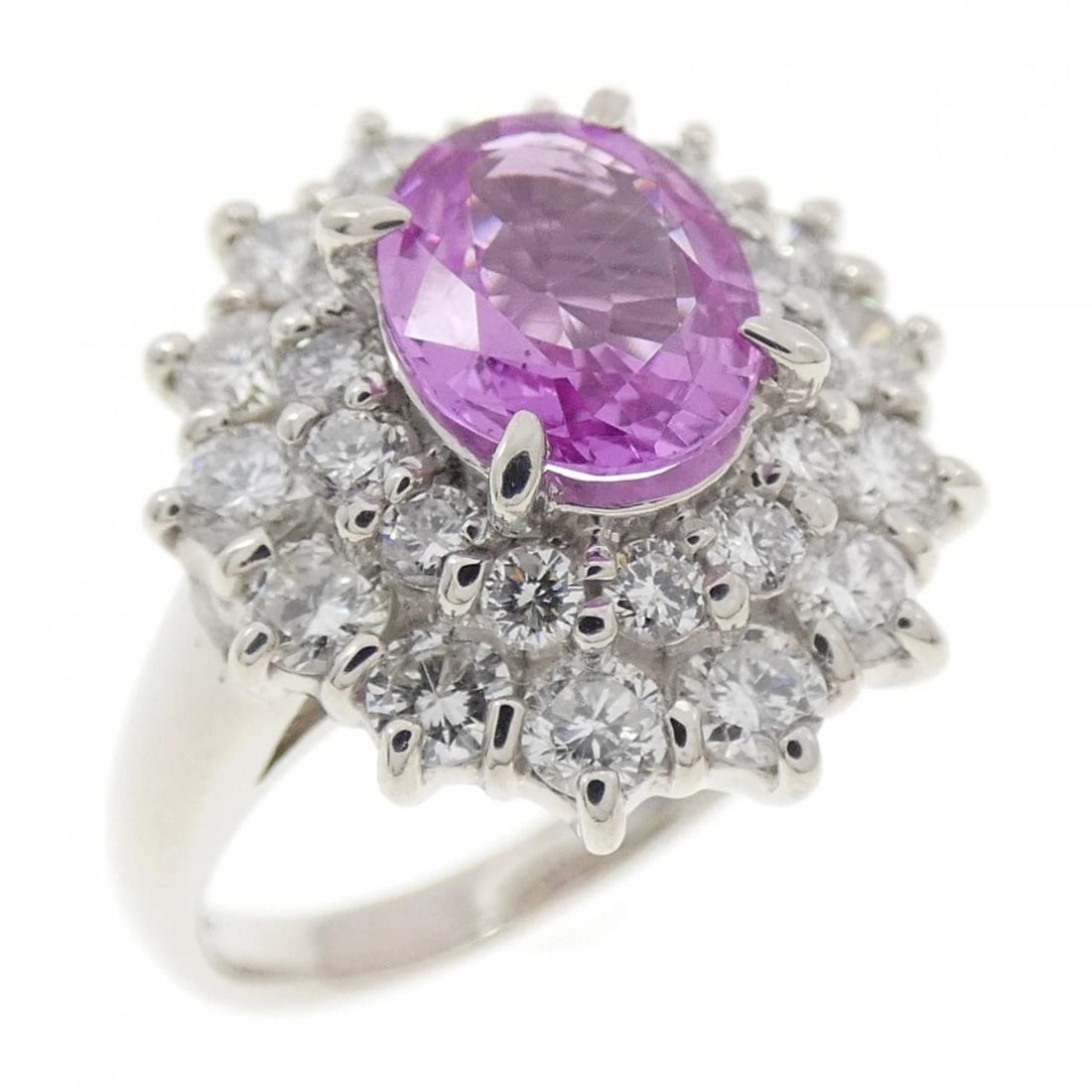PT850 SAPPHIRE RING: PT850 Sapphire Ring Brand: Unbranded Type/Style: Sapphire Ring Material: Platinum850, Main Stone/Creation Sapphire Secondary Stone Diamond Color: Platinum Size: US 5 1/4 Accessories: None Accessories