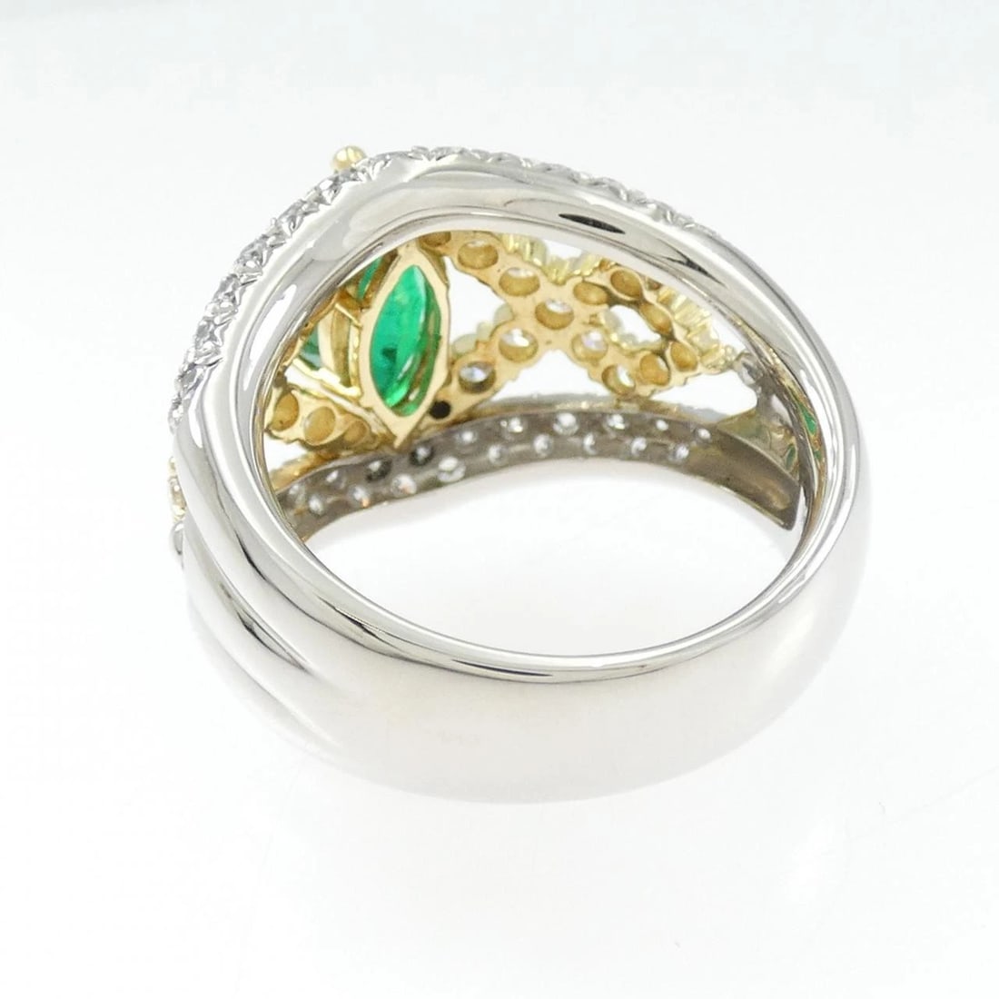 PT900/K18YG EMERALD RING - 3