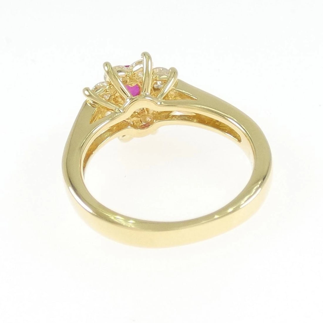 K18YG FLOWER RUBY RING - 3