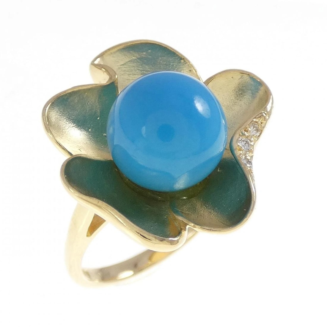 18K YELLOW GOLD TURQUOISE RING (1 of 2)