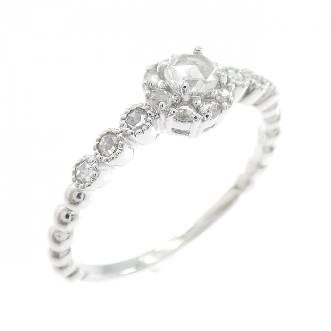 K18WG DIAMOND RING: K18WG Diamond Ring Brand: Unbranded Type/Style: Diamond Ring Material: 18k White Gold, Main Stone/Creation Natural Color: White Gold Size: US 8 1/4 Accessories: None Accessories Notice: When