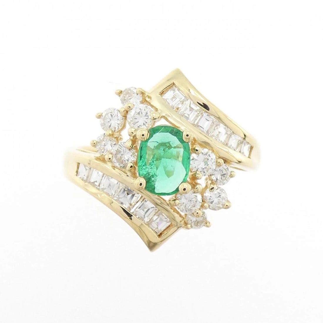 18K YELLOW GOLD EMERALD RING - 2