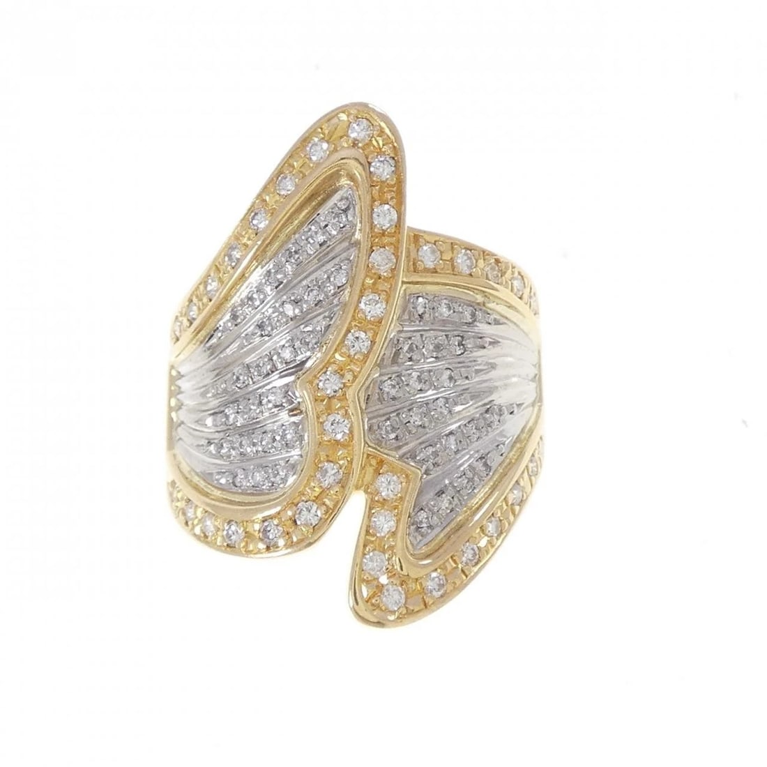 K18YG/PT900 DIAMOND RING - 2