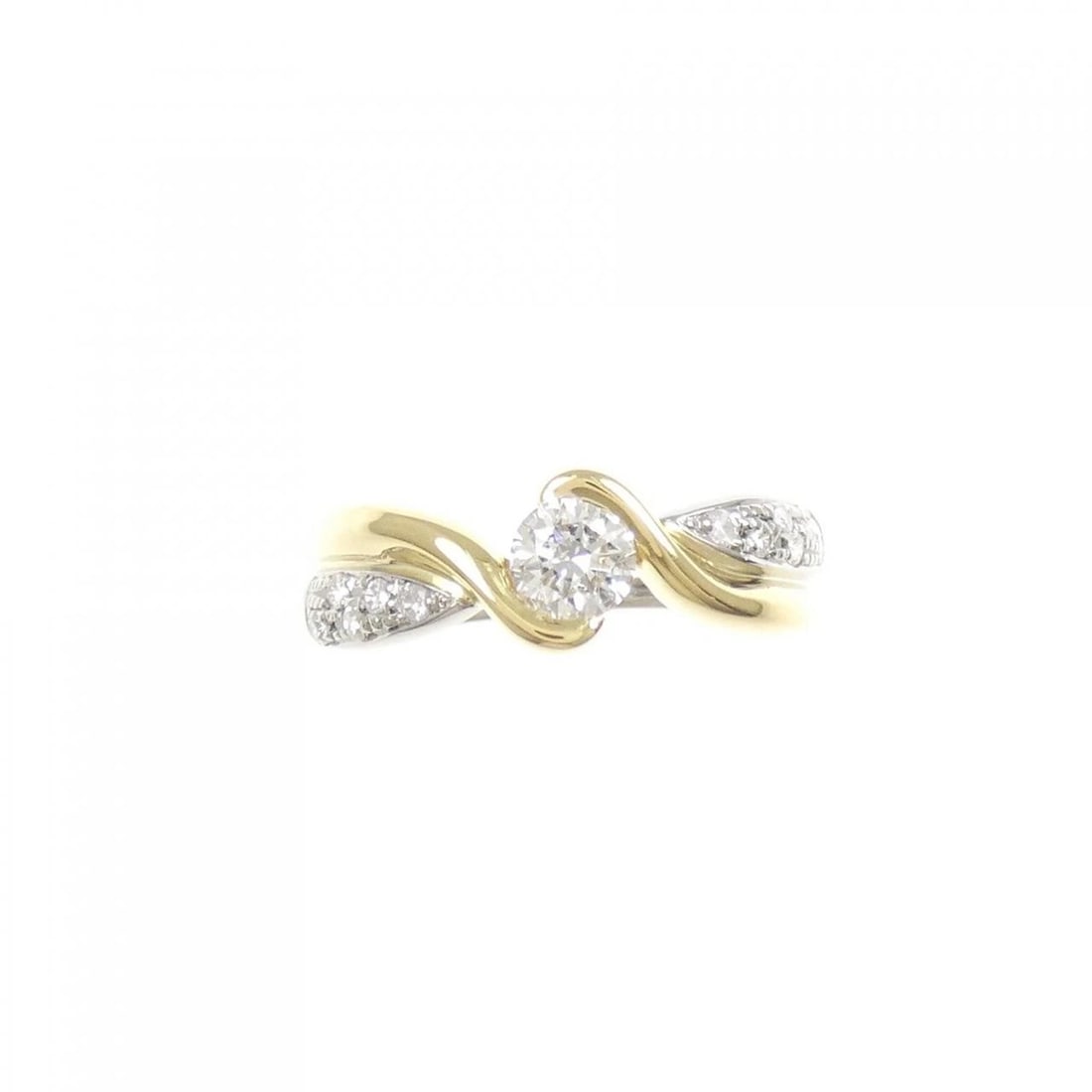 K18YG/PT900 DIAMOND RING - 2