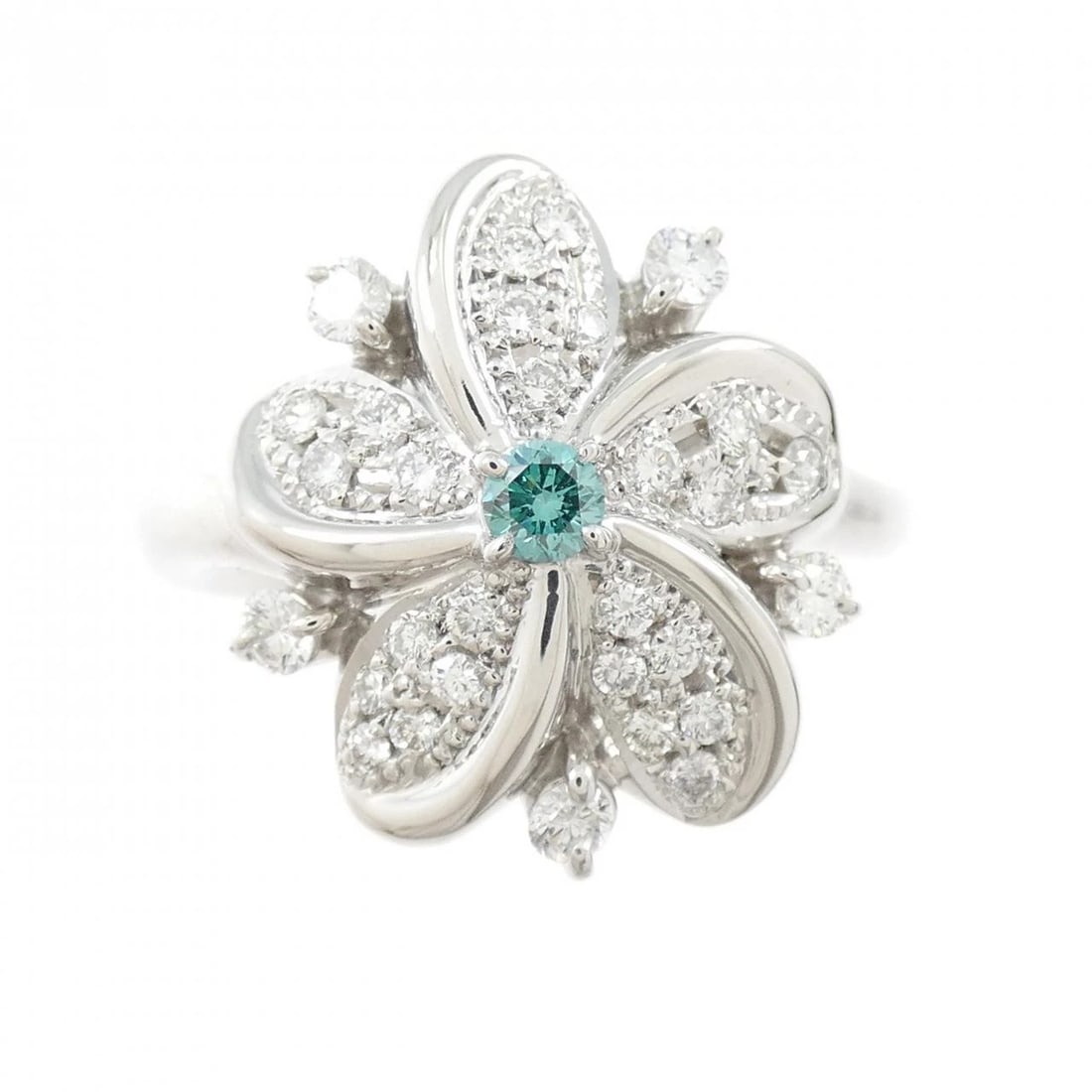 PT900 FLOWER DIAMOND RING - 2