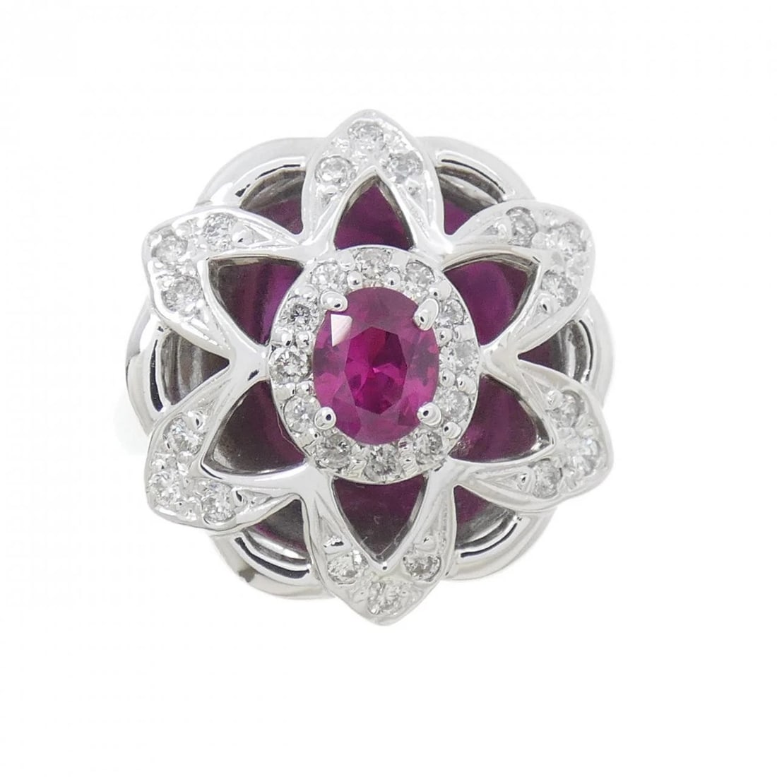 K18WG RUBY RING - 2