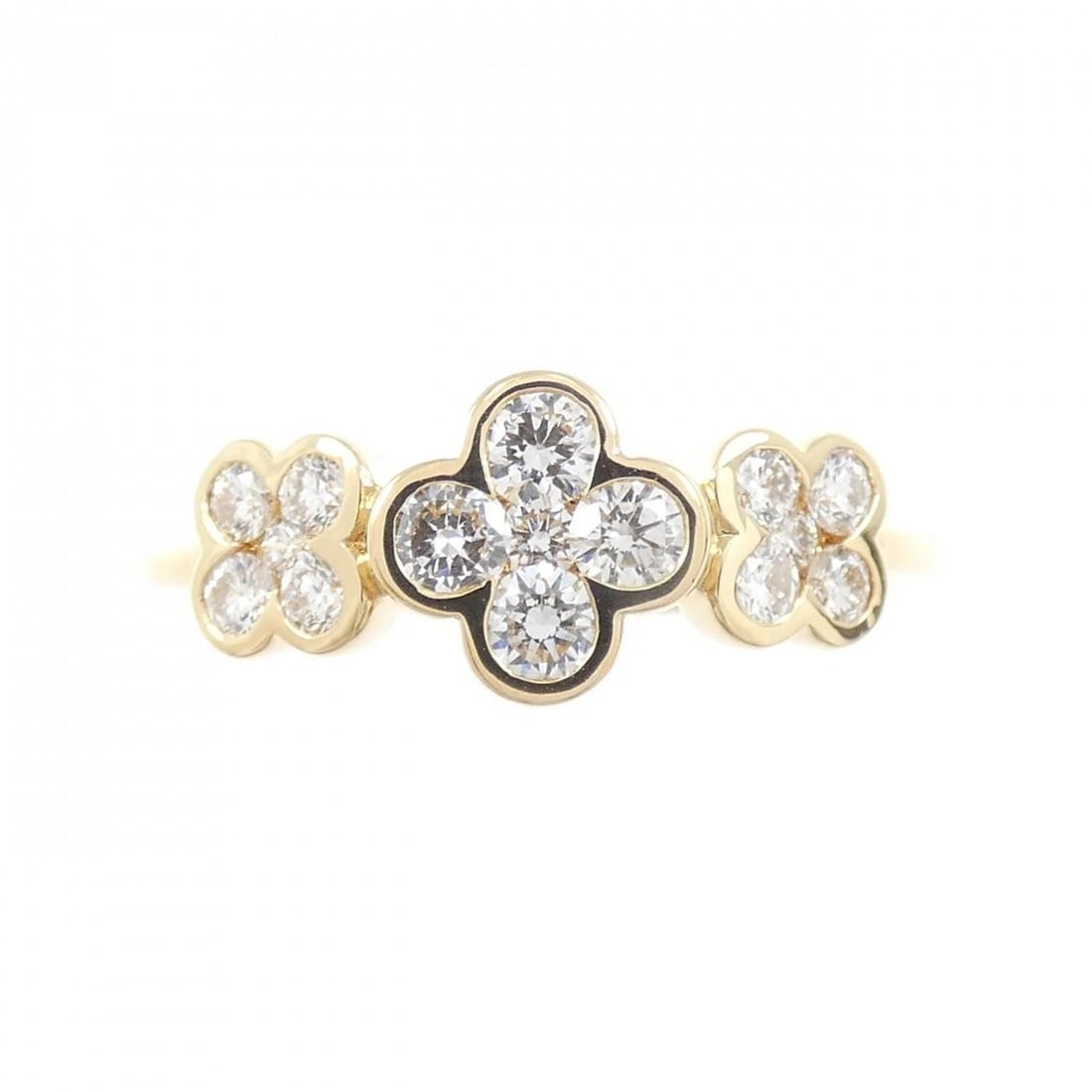 K18YG FLOWER DIAMOND RING - 2