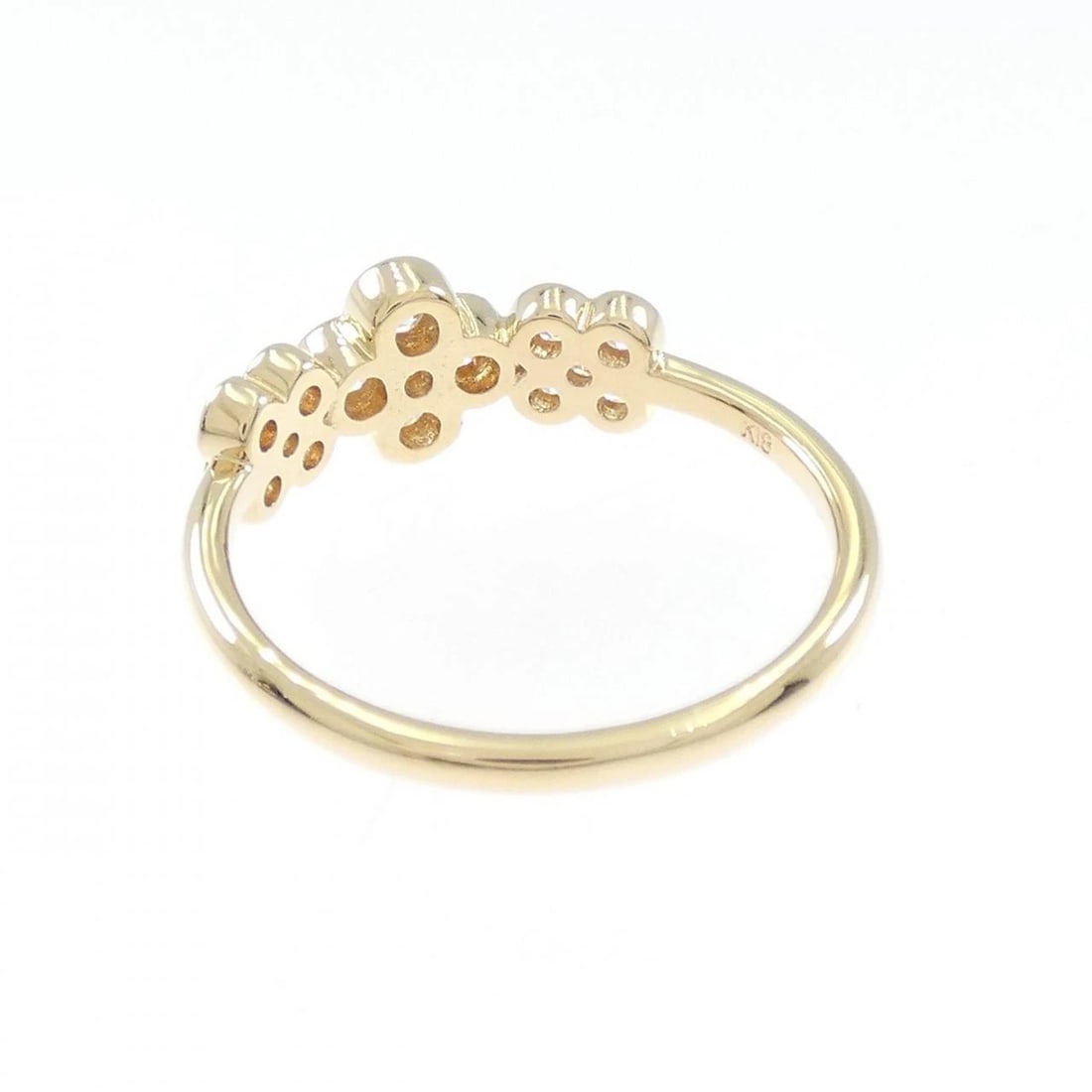 K18YG FLOWER DIAMOND RING - 3