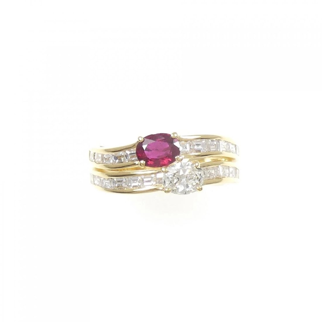 K18YG RUBY RING - 2