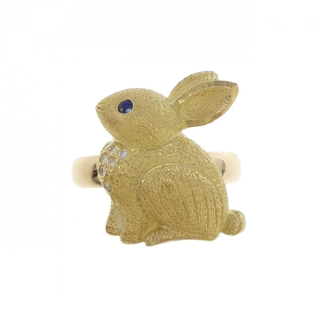 K18YG RABBIT SAPPHIRE RING - 2