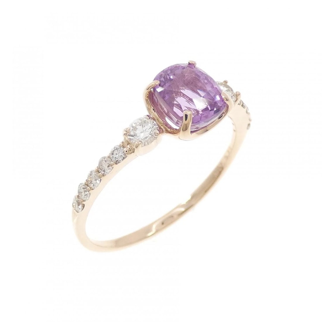 K18PG SAPPHIRE RING: K18PG Sapphire Ring Brand: Unbranded Type/Style: Sapphire Ring Material: 18k Pink Gold, Main Stone/Creation Sapphire Secondary Stone Diamond Color: Pink Gold Size: US 6 1/4 Accessories: None
