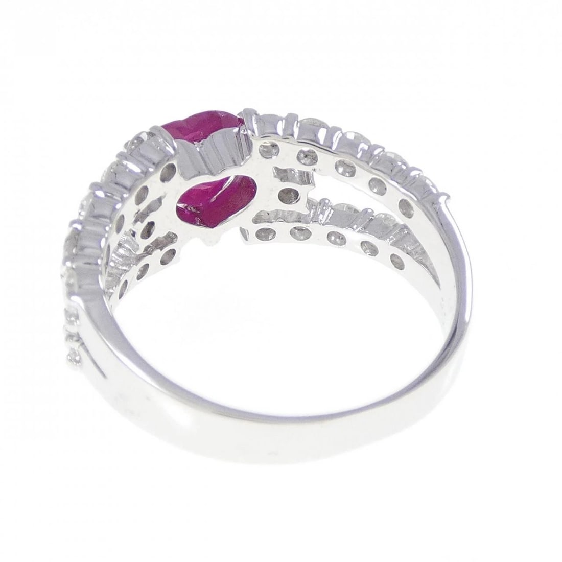 K18WG HEART RUBY RING - 3