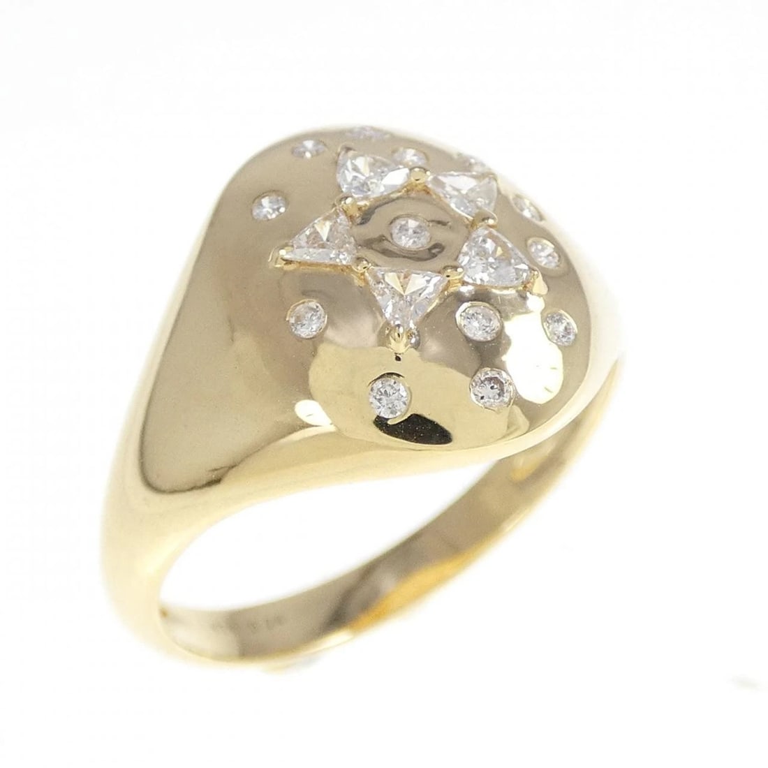 K18YG DIAMOND RING: K18YG Diamond Ring Brand: Unbranded Type/Style: Diamond Ring Material: 18K Yellow Gold, Main Stone/Creation Natural Color: Yellow Gold Size: US 6 1/2 Accessories: None Accessories Notice: When