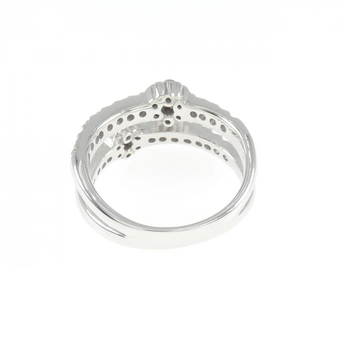 K18WG FLOWER DIAMOND RING - 3