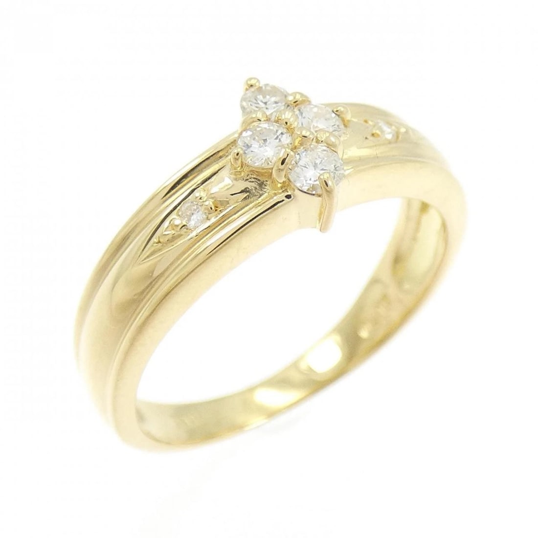 K18YG DIAMOND RING: K18YG Diamond Ring Brand: Unbranded Type/Style: Diamond Ring Material: 18K Yellow Gold, Main Stone/Creation Natural Color: Yellow Gold Size: US 6 Accessories: None Accessories Notice: When purchasing