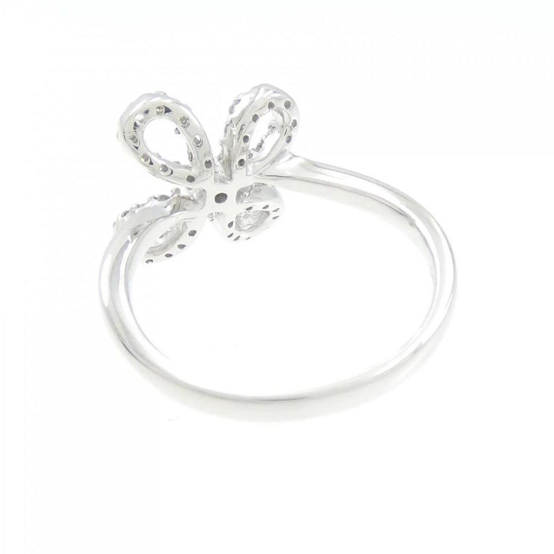 K18WG FLOWER DIAMOND RING - 3