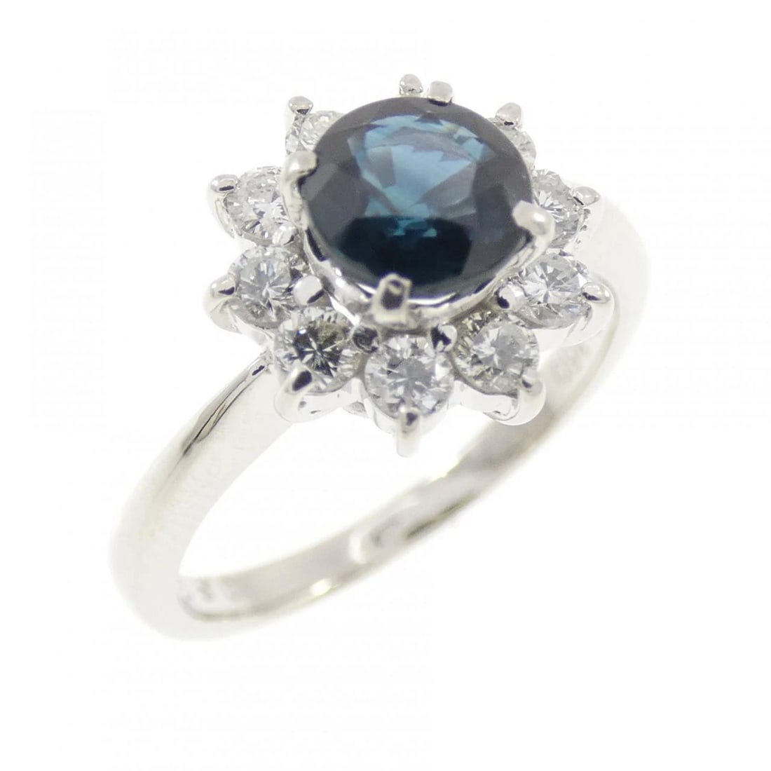 PT850 SAPPHIRE RING: PT850 Sapphire Ring Brand: Unbranded Type/Style: Sapphire Ring Material: Platinum850, Main Stone/Creation Sapphire Secondary Stone Diamond Color: Platinum Size: US 5 1/4 Accessories: None Accessories