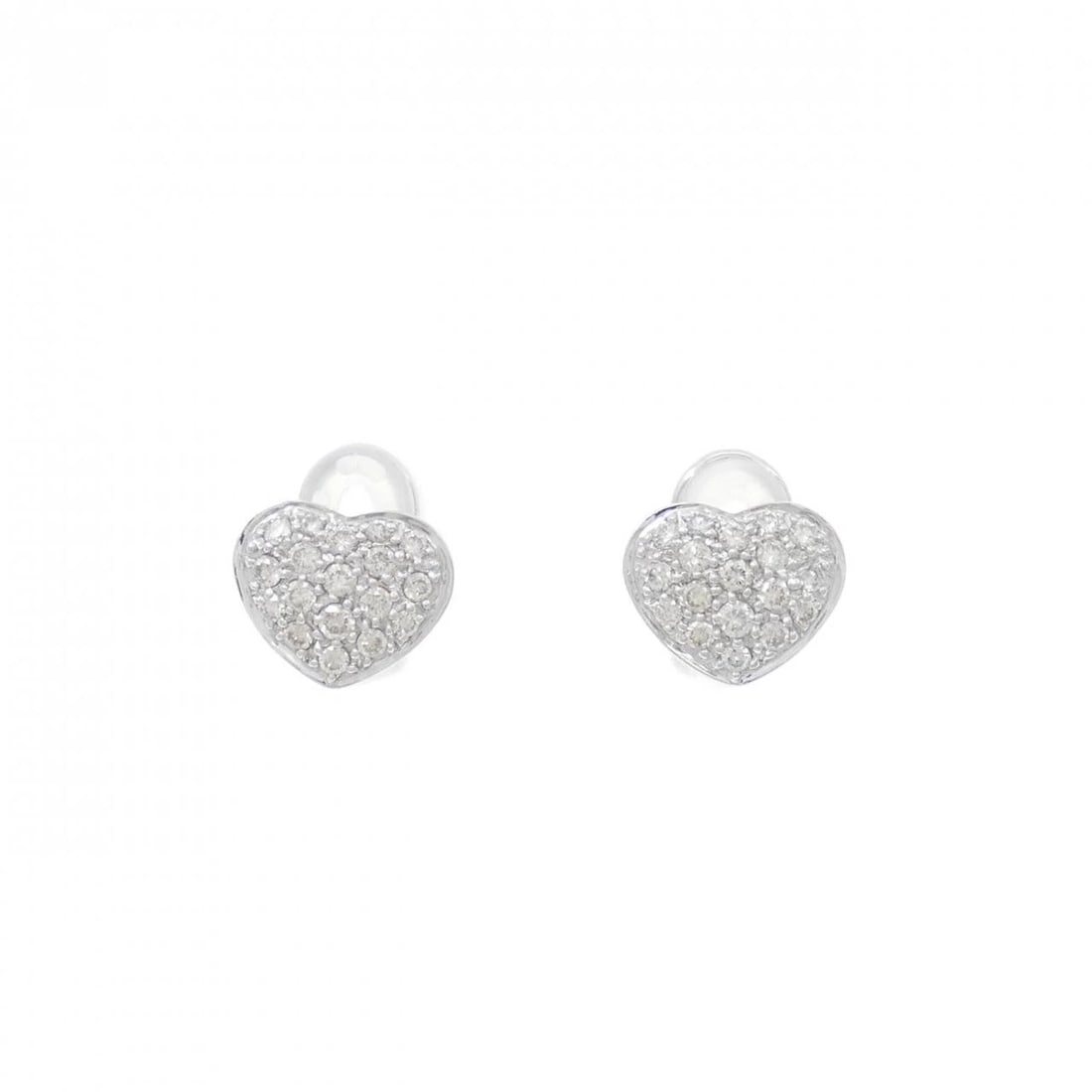 K18WG HEART PAVE DIAMOND PIERCE: K18WG Heart Pave Diamond Pierce Brand: Unbranded Type/Style: Diamond Pierce/Earring Material: 18k White Gold, Main Stone/Creation Natural Color: White Gold Size: Actual Size Approx. height x width: