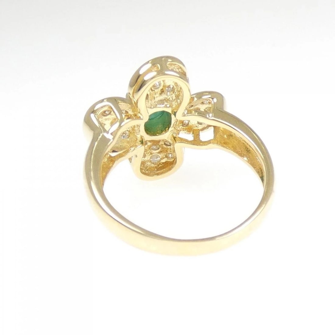 K18YG FLOWER EMERALD RING - 3