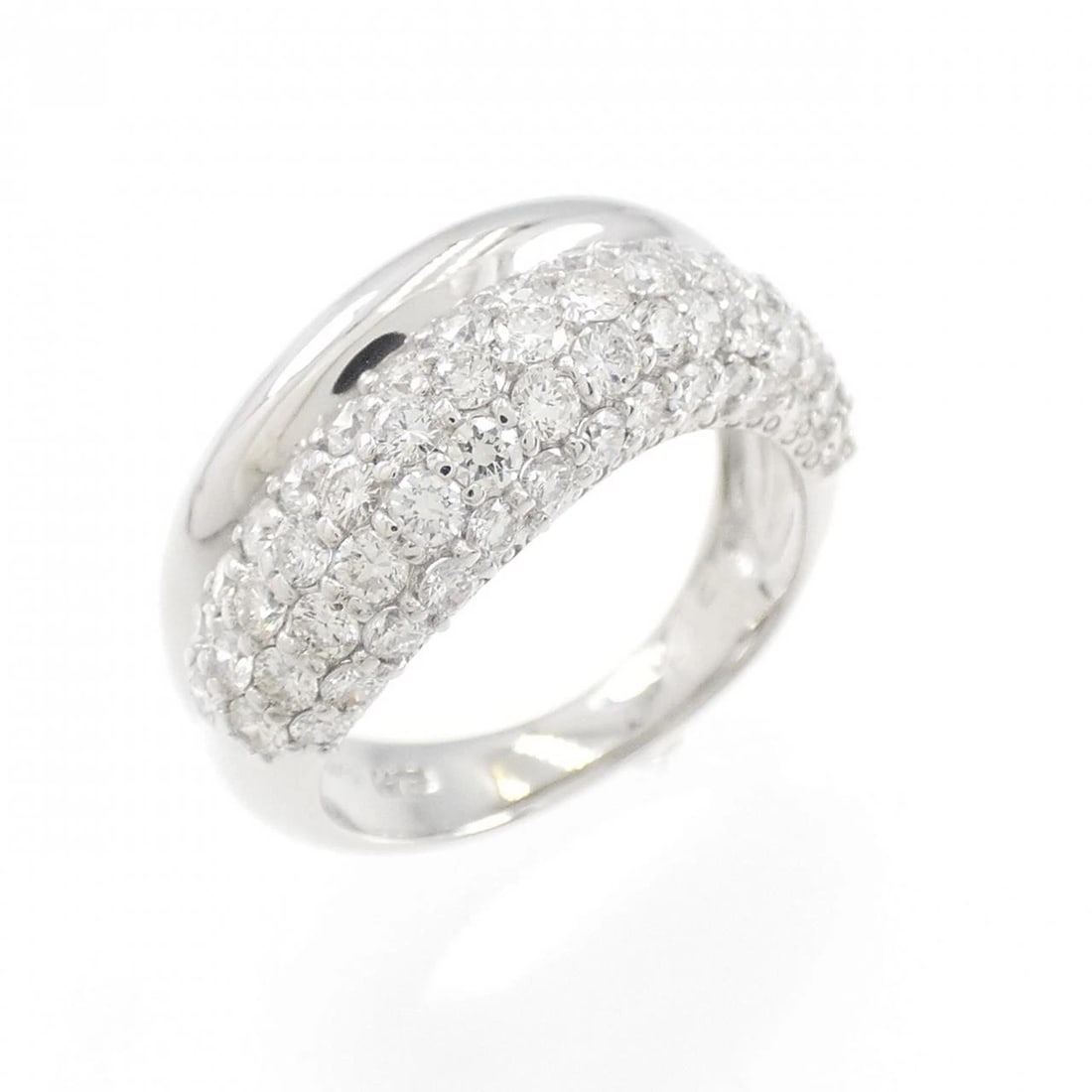 K18WG PAVE DIAMOND PINKY RING: K18WG Pave Diamond Pinky Ring Brand: Unbranded Type/Style: Diamond Ring Material: 18k White Gold, Main Stone/Creation Natural Color: White Gold Size: US 2 1/2 Accessories: None Accessories Notice:
