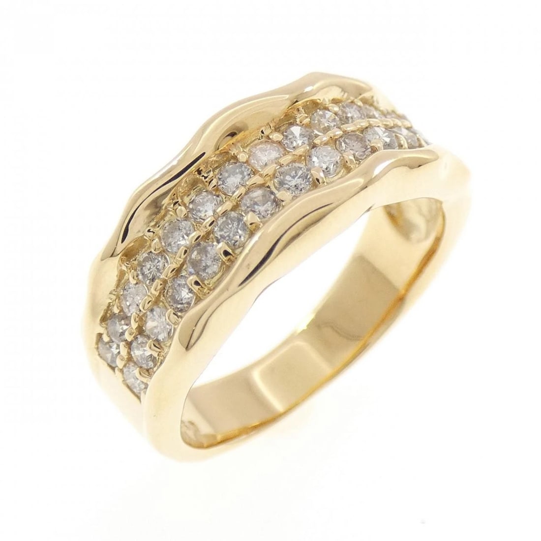 K18YG DIAMOND RING: K18YG Diamond Ring Brand: Unbranded Type/Style: Diamond Ring Material: 18K Yellow Gold, Main Stone/Creation Natural Color: Yellow Gold Size: US 5 1/2 Accessories: None Accessories Notice: