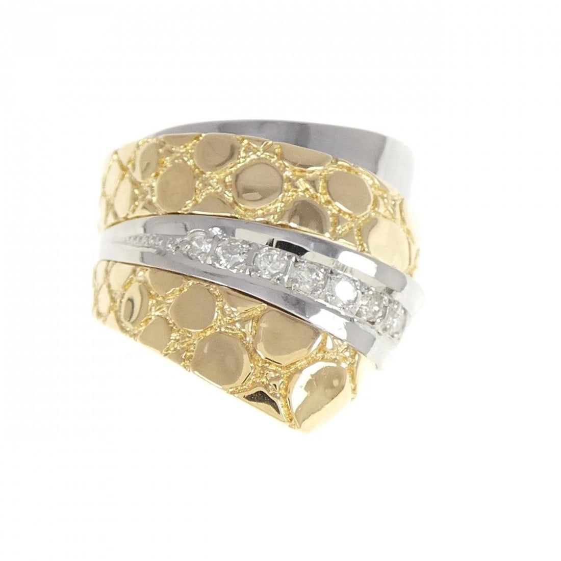 K18YG/PT900 DIAMOND RING - 2