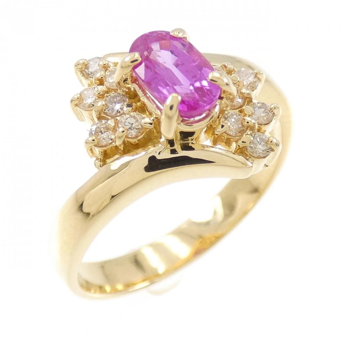 K18YG SAPPHIRE RING: K18YG Sapphire Ring Brand: Unbranded Type/Style: Sapphire Ring Material: 18K Yellow Gold, Main Stone/Creation Sapphire Secondary Stone Diamond Color: Yellow Gold Size: US 6 1/4 Accessories: None