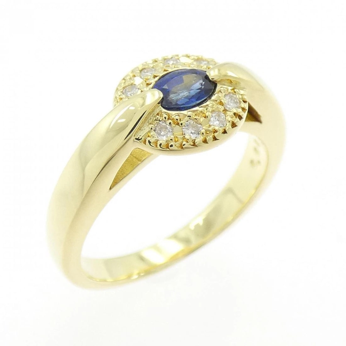 K18YG SAPPHIRE RING: K18YG Sapphire Ring Brand: Unbranded Type/Style: Sapphire Ring Material: 18K Yellow Gold, Main Stone/Creation Sapphire Secondary Stone Diamond Color: Yellow Gold Size: US 5 1/2 Accessories: None