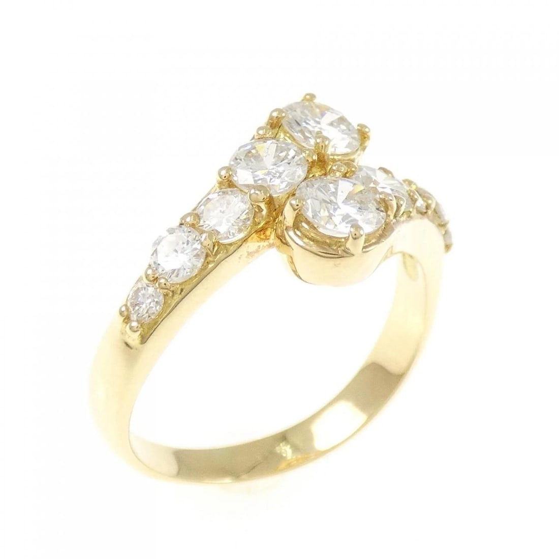 K18YG DIAMOND RING: K18YG Diamond Ring Brand: Unbranded Type/Style: Diamond Ring Material: 18K Yellow Gold, Main Stone/Creation Natural Color: Yellow Gold Size: US 4 3/4 Accessories: None Accessories Notice: When
