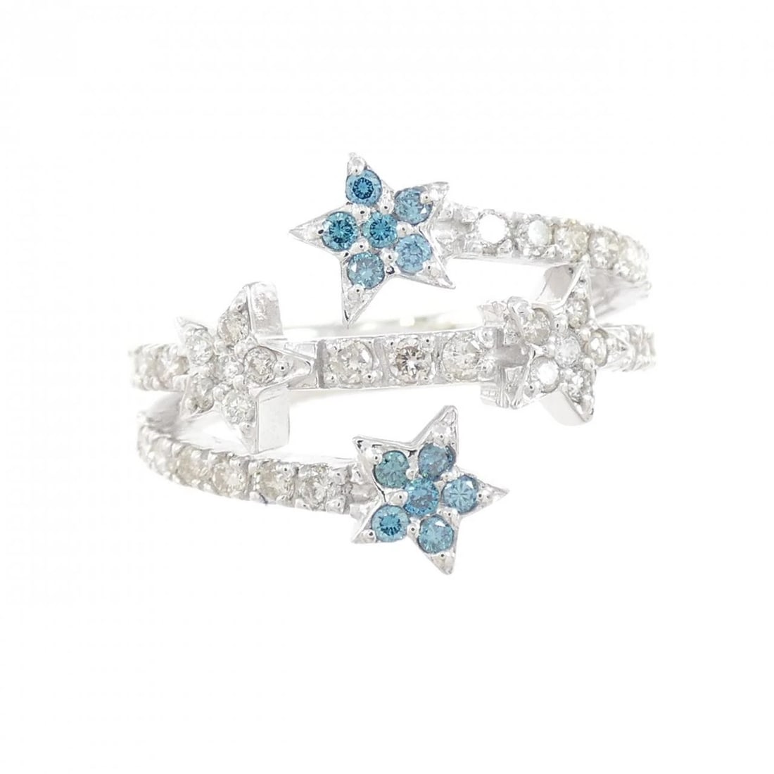 K18WG STAR DIAMOND RING - 2