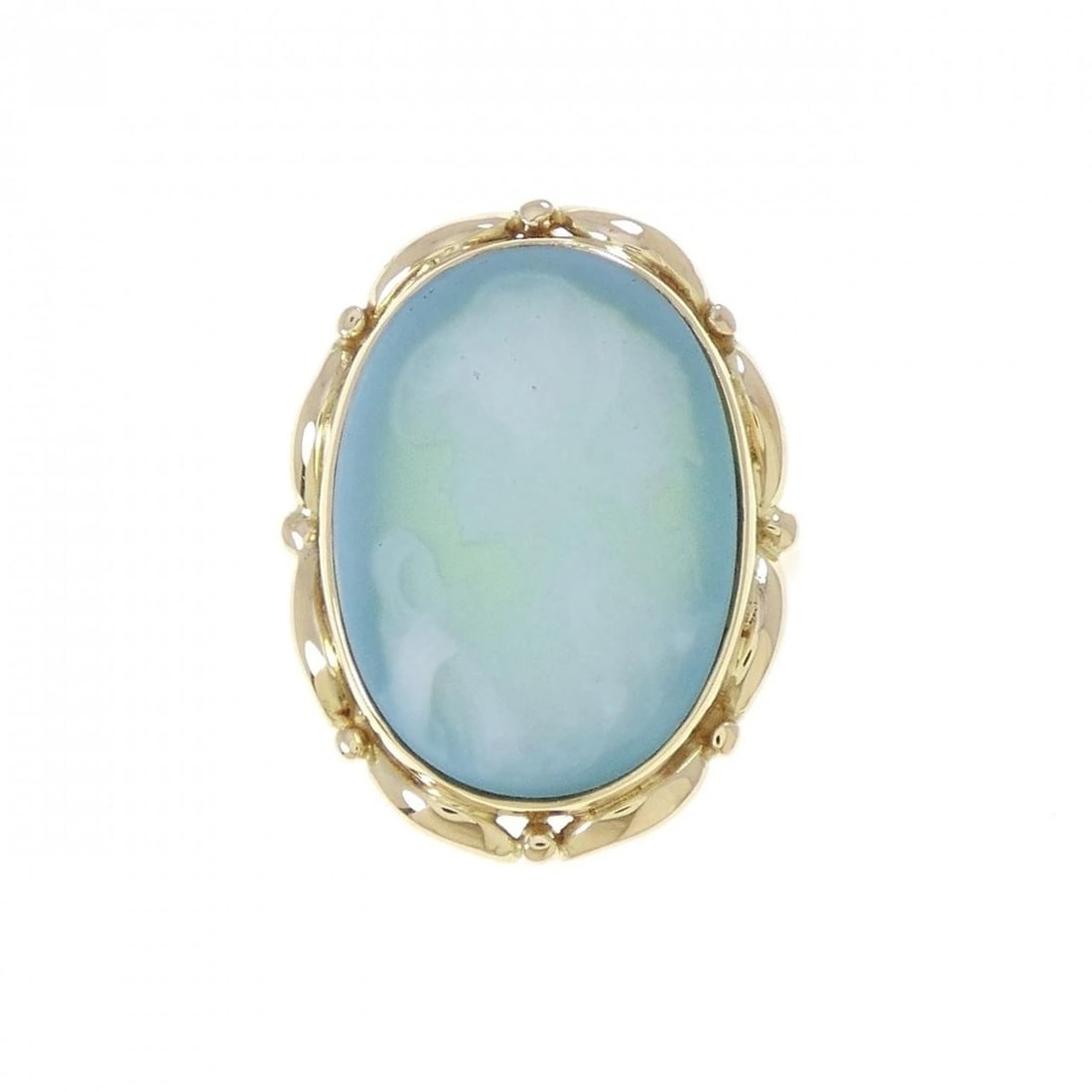 K18YG AGATE CAMEO RING - 2