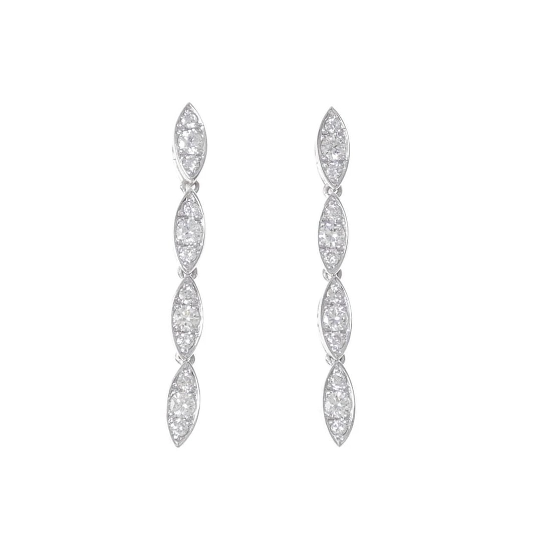 K18WG DIAMOND PIERCE: K18WG Diamond Pierce Brand: Unbranded Type/Style: Diamond Pierce/Earring Material: 18k White Gold, Main Stone/Creation Natural Color: White Gold Size: Actual Size Approx. length x width: 36.2mm x 3.6m