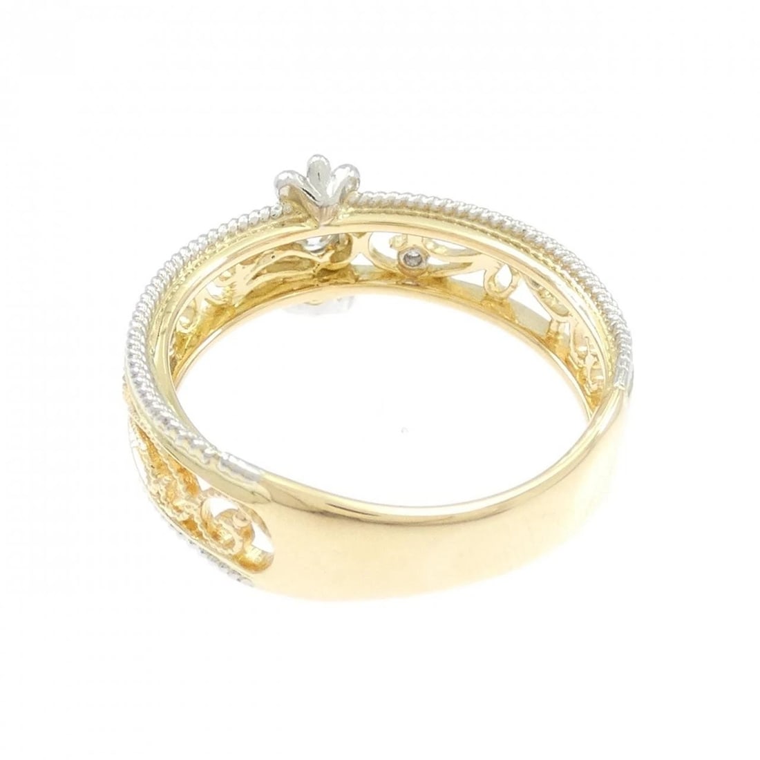 K18YG/PT900 DIAMOND RING - 3