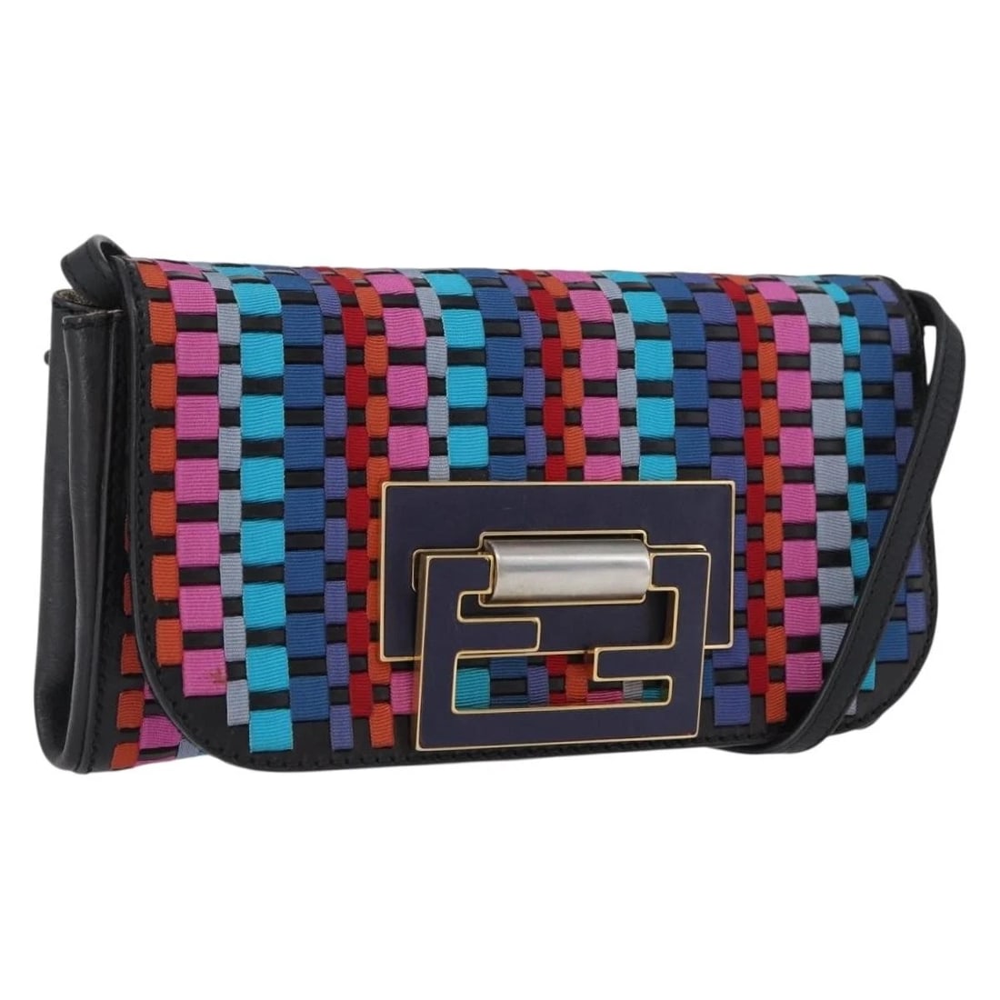 FENDI SHOULDER BAG LEATHER FABRIC MULTICOLOR: FENDI Shoulder Bag Leather Fabric Multicolor Brand: FENDI Type/Style: Shoulder Bag Material: Leather Color: Multicolor/Gold Size: Size(Inch) W8.3 x H4.7 x D1.2inch(Approx) Accessories: None