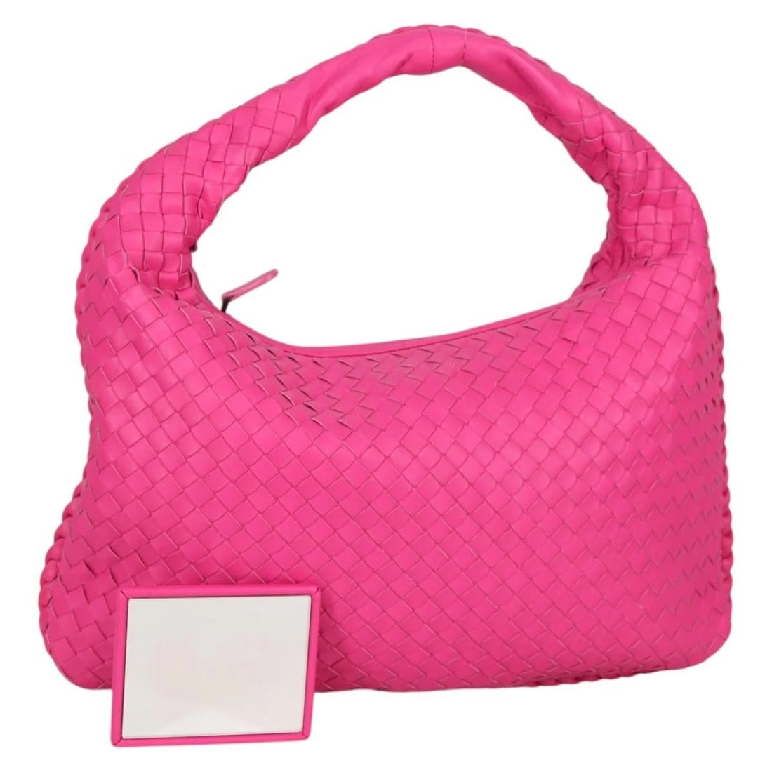 BOTTEGA VENETA INTRECCIATO HOBO SHOULDER BAG: BOTTEGA VENETA INTRECCIATO Hobo Shoulder Bag Brand: BOTTEGAVENETA Type/Style: Shoulder Bag Material: Leather Color: Pink Size: Size(Inch) W15.7 x H9.8inch(Approx) Accessories: None Accesso