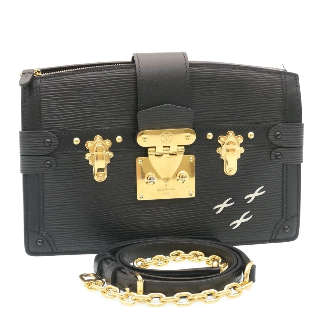 LOUIS VUITTON EPI TRUNK CLUTCH 2WAY SHOULDER BAG: LOUIS VUITTON Epi Trunk Clutch 2Way Shoulder Bag Brand: LOUIS VUITTON Type/Style: Shoulder Bag Material: Epi Leather Color: Black Size: W8.7 x H61.4 x D2.6inch(Approx) Accessories: None Ac