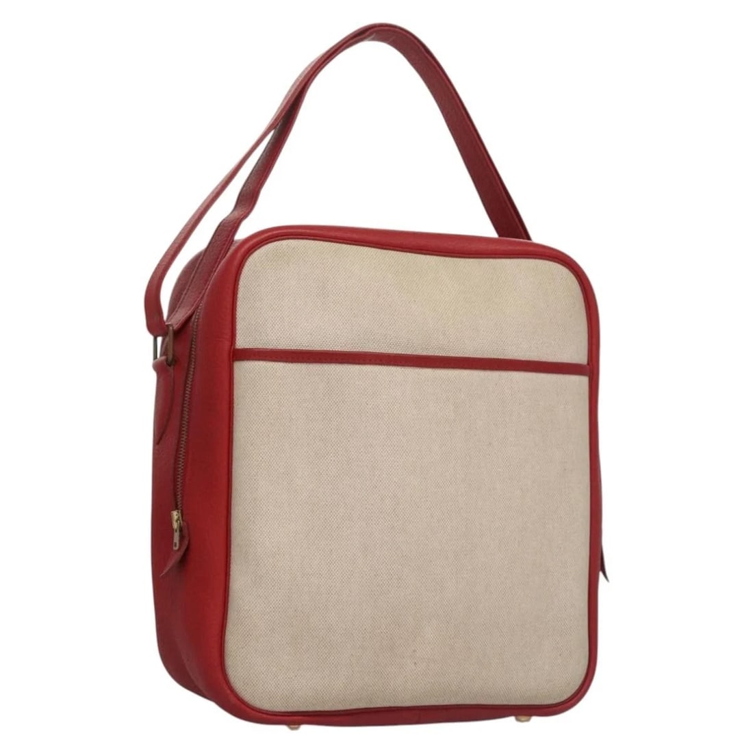 HERMES VICTORIA SQUARE HAND BAG COATED CANVAS: HERMES Victoria Square Hand Bag Coated Canvas Brand: HERMES Type/Style: Hand Bag Material: Coated Canvas Color: Beige/Red/gold Size: W10.2 x H11.8 x D4.7inch(Approx) Accessories: None Accessories