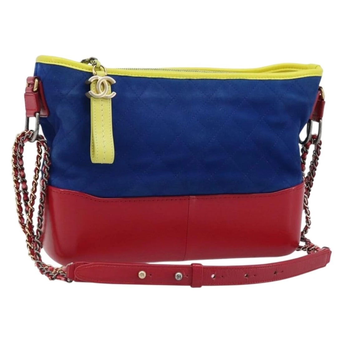 CHANEL MATELASSE GABRIEL DE CHANEL CHAIN BAG SUEDE: CHANEL Matelasse Gabriel De Chanel Chain Bag Suede Brand: CHANEL Type/Style: Shoulder Bag Material: Suede Color: Blue/Red Size: W9.8 x H7.5 x D2.8inch(Approx) Accessories: None Accessories