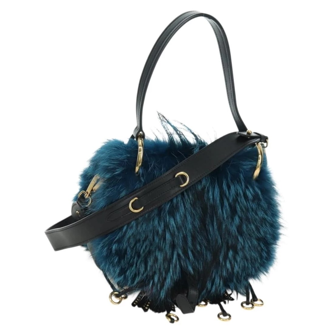 PRADA HAND BAG FUR LEATHER BLUE BLACK: PRADA Hand Bag Fur Leather Blue Black Brand: PRADA Type/Style: Hand Bag Material: Fur Color: Blue/Black Size: W10.6 x H10.2 x D5.9inch(Approx) Accessories: None Accessories Notice: When pu
