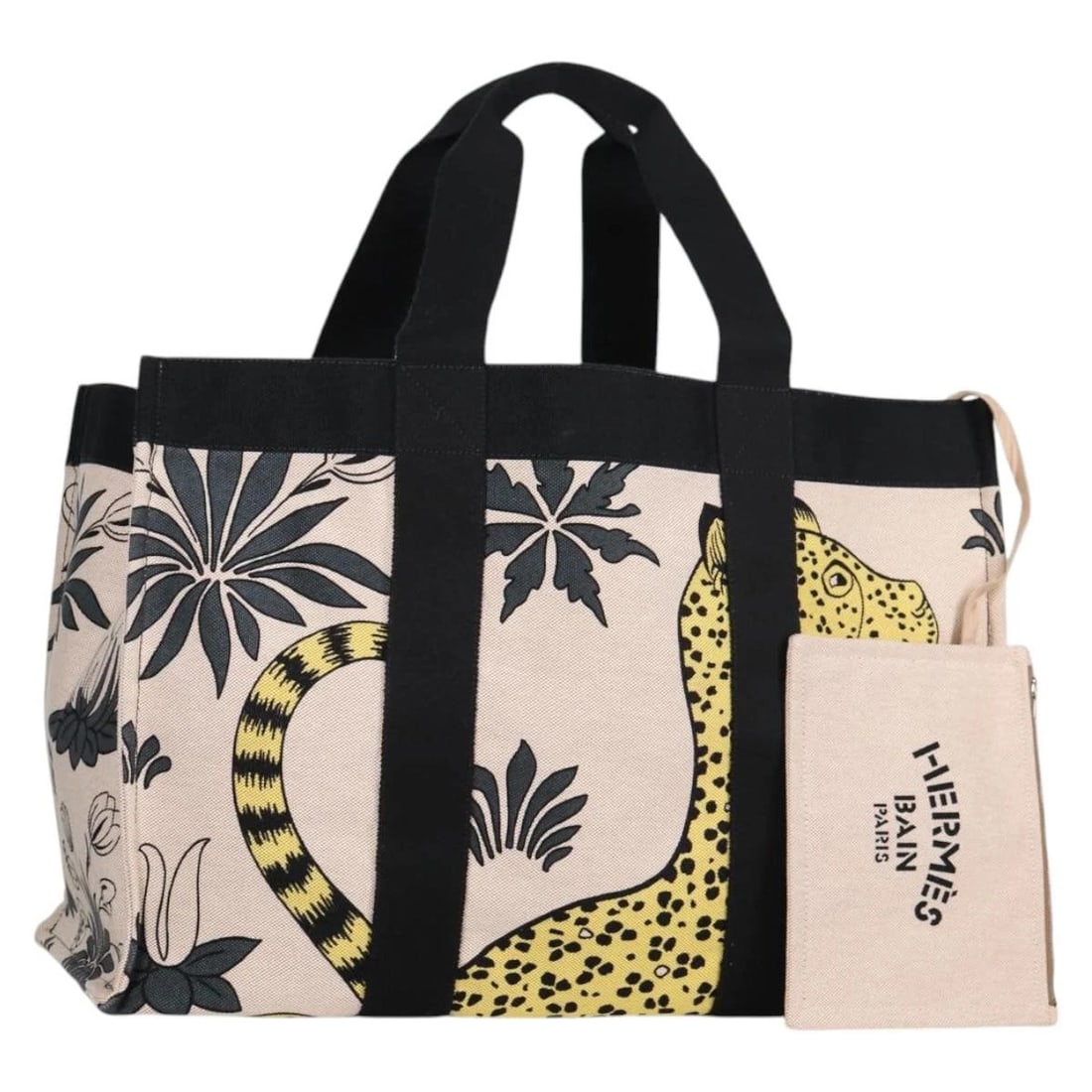HERMES ANIMAL PATTERN CABASADO PLAGE BOSTON BAG: HERMES Animal Pattern Cabasado Plage Boston Bag Brand: HERMES Type/Style: Boston Bag Material: Canvas Color: Beige Size: W20.9 x H13.8 x D11.8inch(Approx) Accessories: None Accessories Not